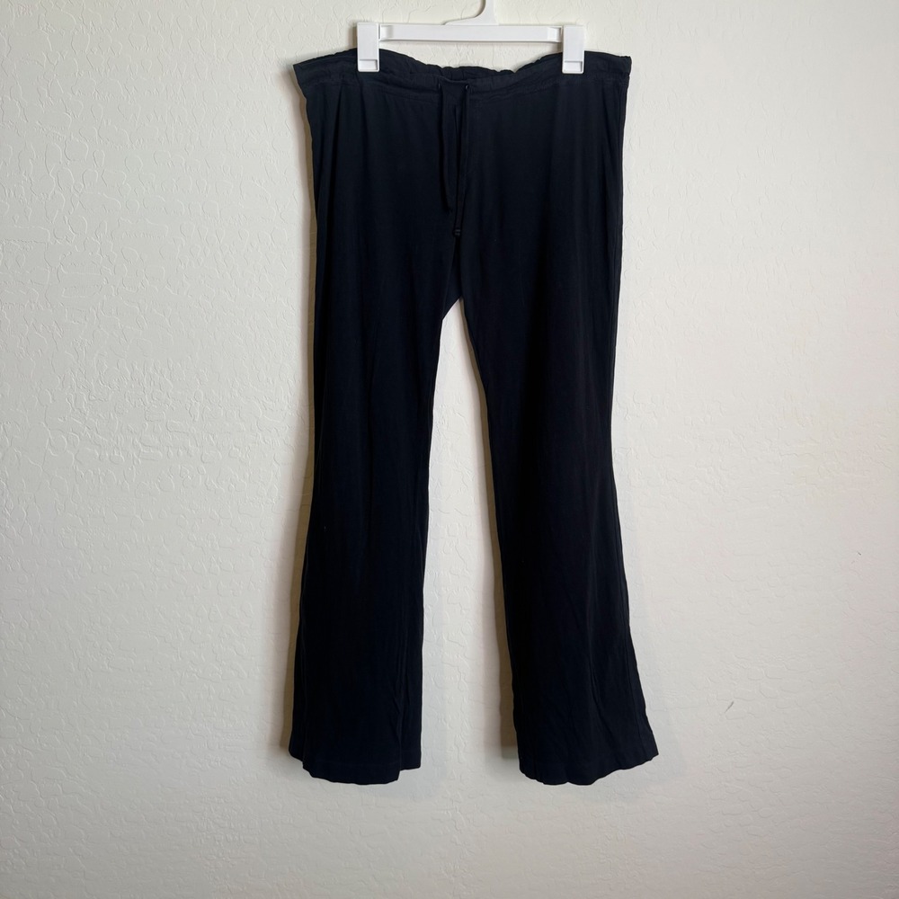 James Perse Classics Black Combed Cotton Lounge Pants Womens Sz M Minimal